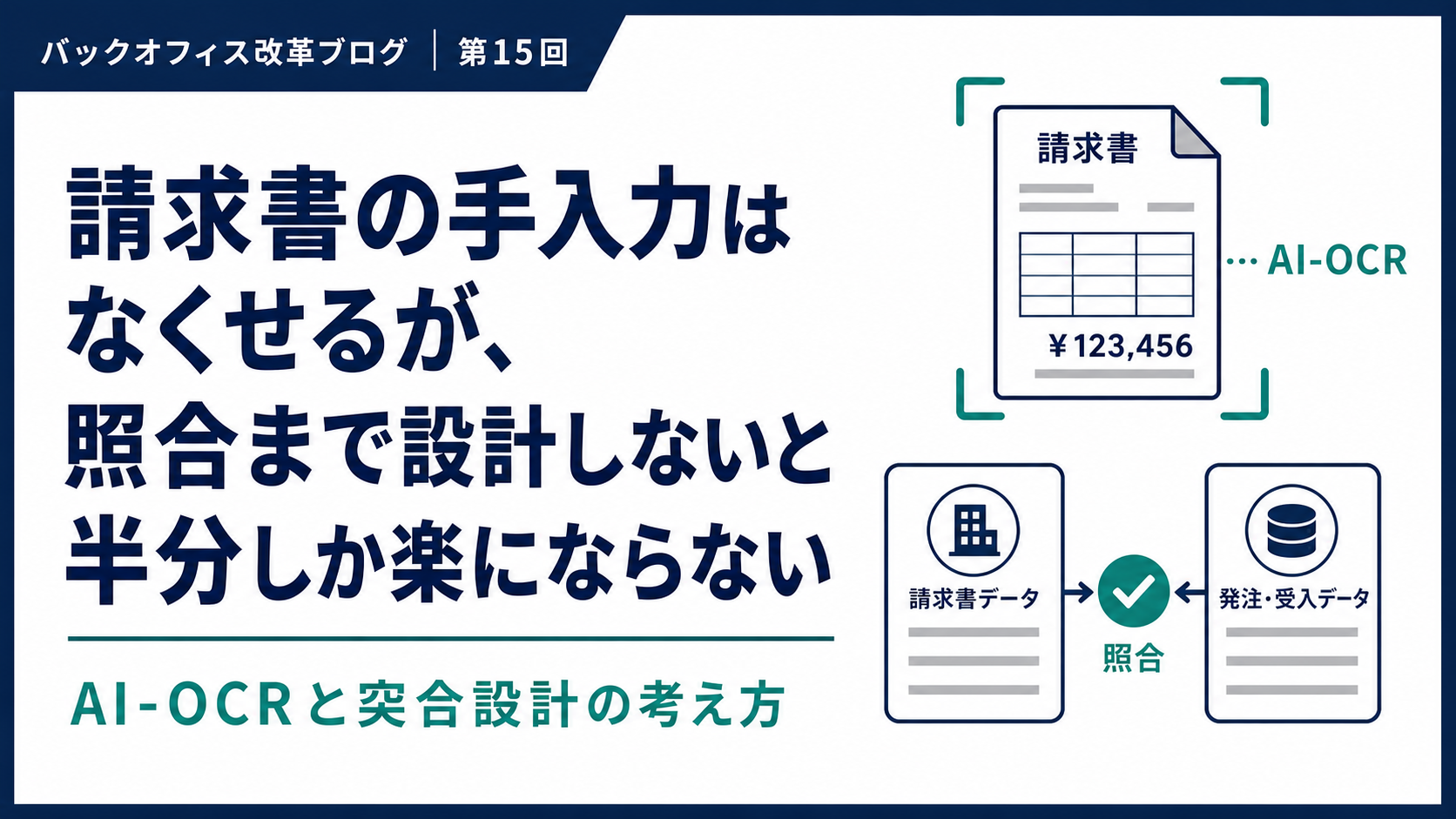 請求書の手入力はなくせるが、照合まで設計しないと半分しか楽にならない