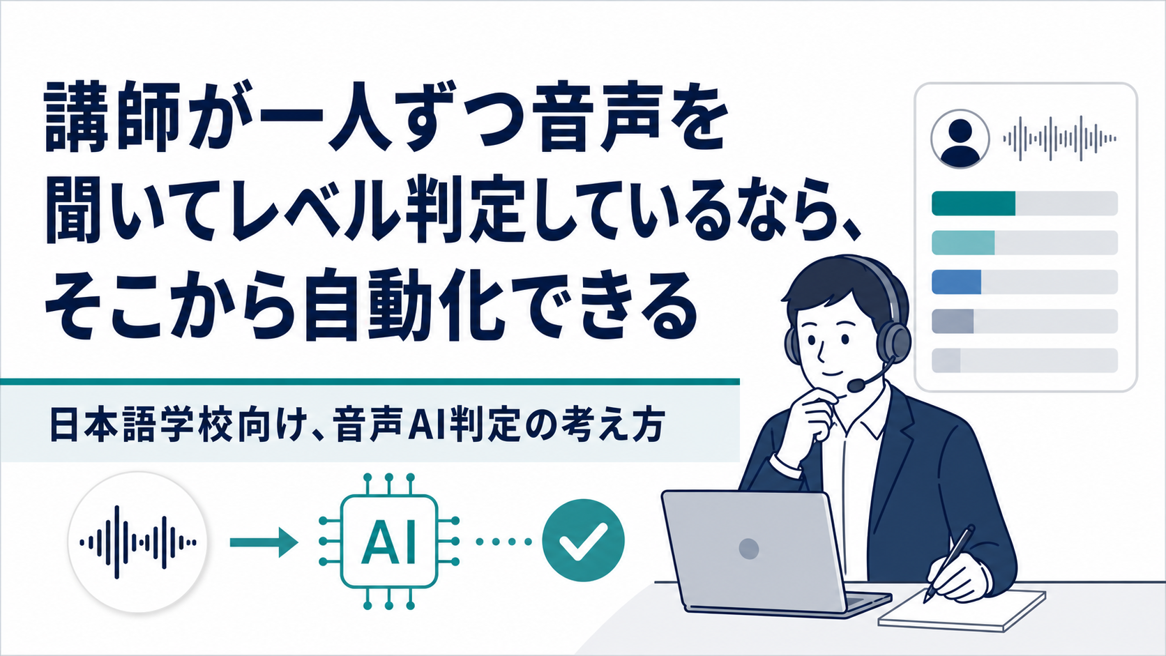 講師が一人ずつ音声を聞いてレベル判定しているなら、そこから自動化できる