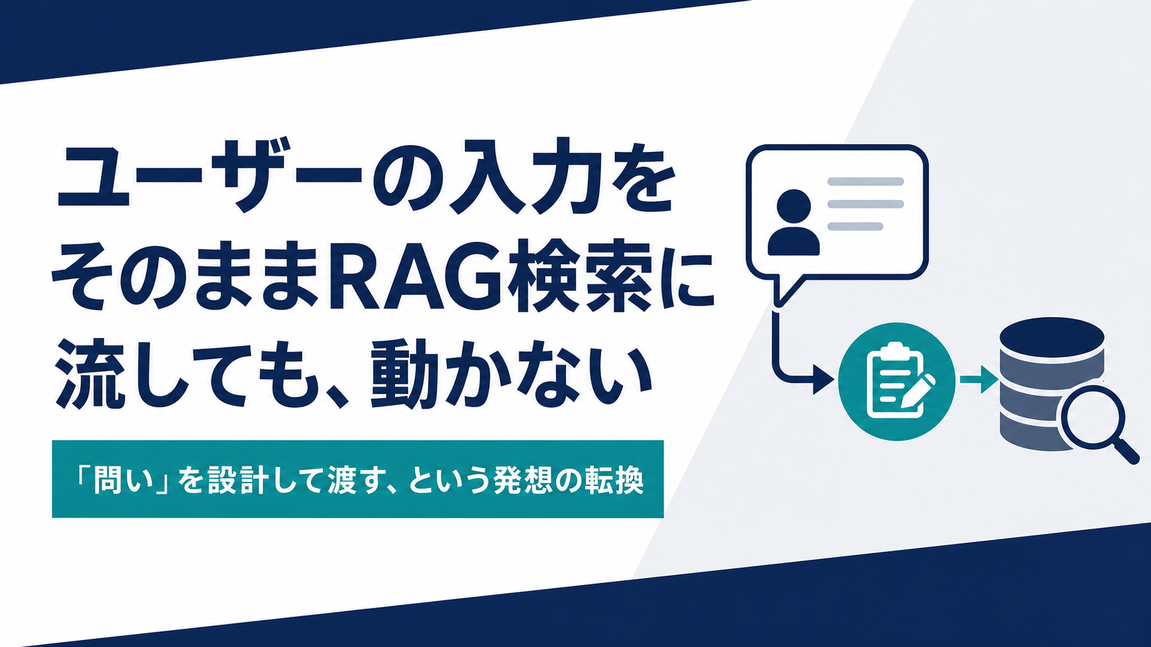 ユーザーの入力をそのままRAG検索に流しても、動かない