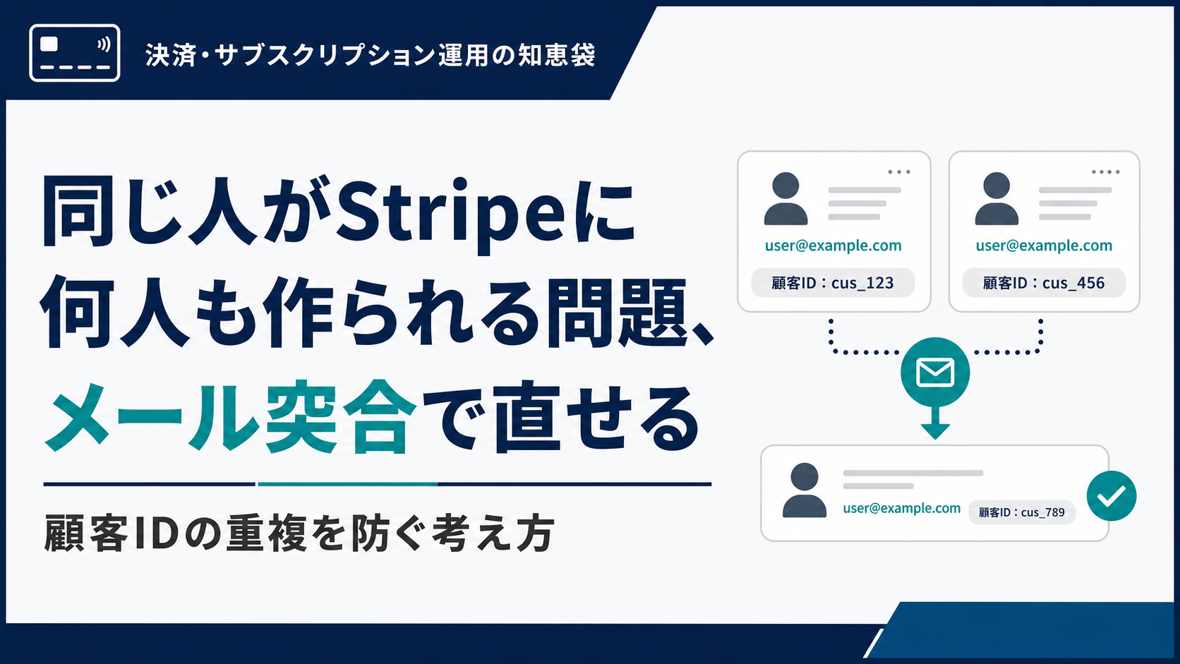 同じ人がStripeに何人も作られる問題、メール突合で直せる